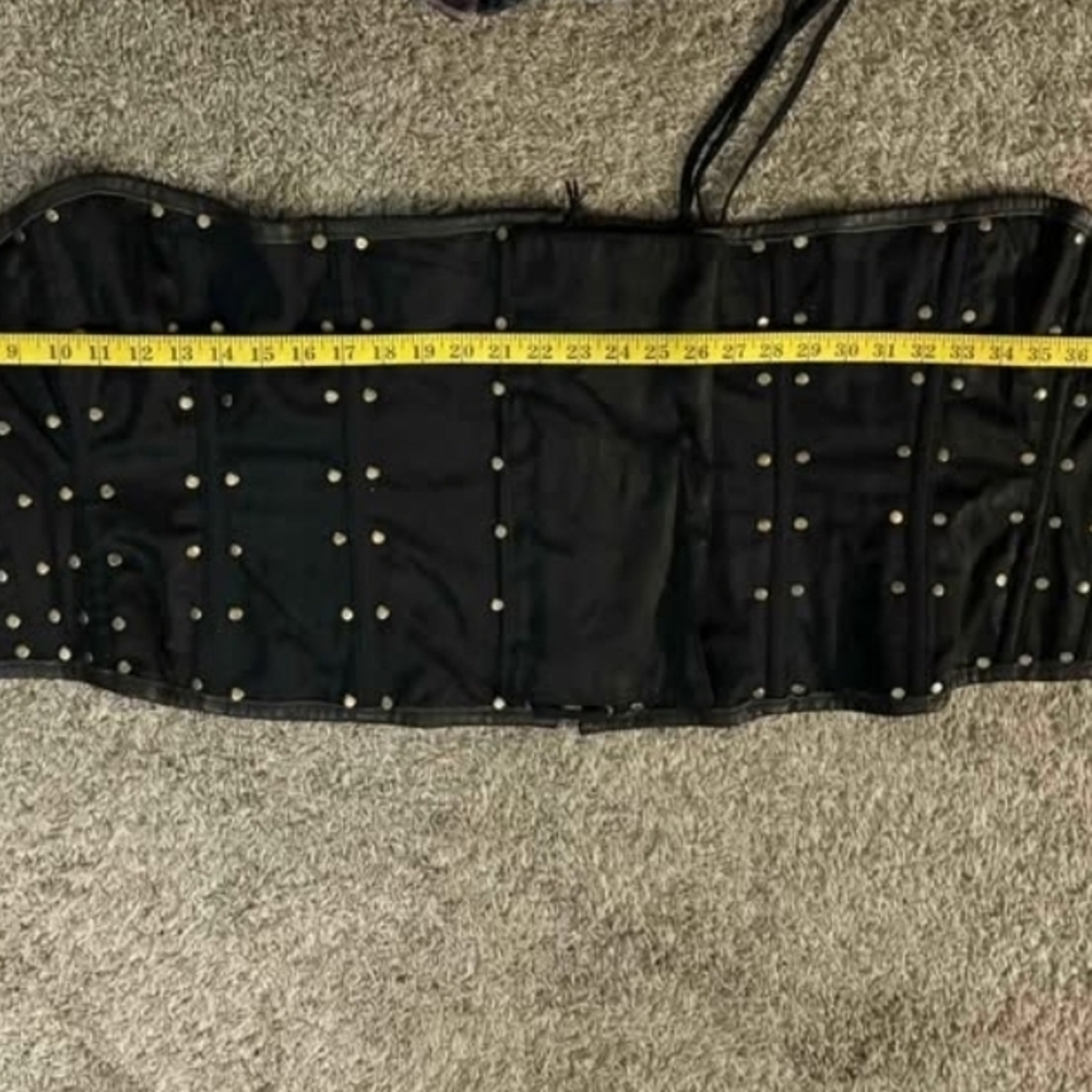 Black Studded Leather Corset